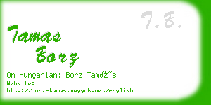 tamas borz business card